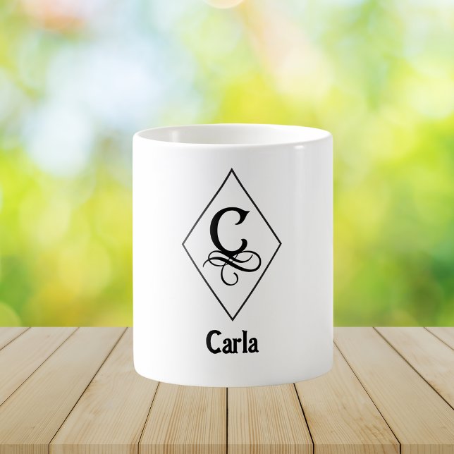Elegant Geometric Initial Monogram C Coffee Mug (Creator Uploaded)