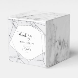 Elegant Geometric Marble Wedding Favor Box