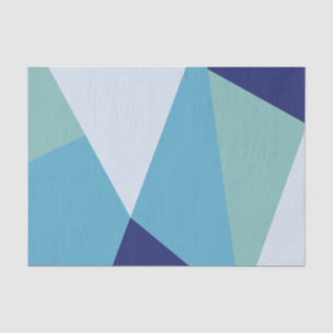 Elegant geometric navy blue and sea green pastel tissue paper