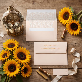 Elegant Geometric Ornamental Wedding Envelope