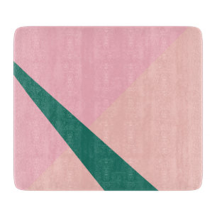 Elegant geometric pastel pink peach green cutting board