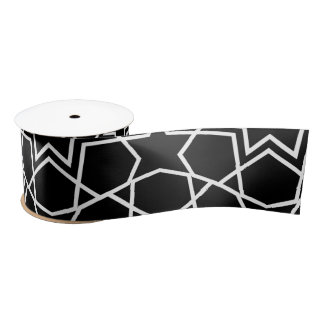 Elegant Geometric Pattern Design Arabic  Satin Ribbon