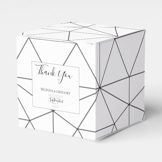 Elegant Geometric Pattern Wedding Favor Box (Front Side)