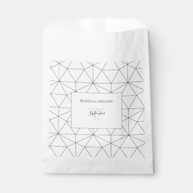 Elegant Geometric Pattern Wedding Favour Bag (Front)