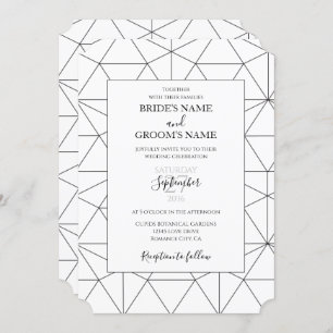 Elegant Geometric Pattern Wedding Invitations