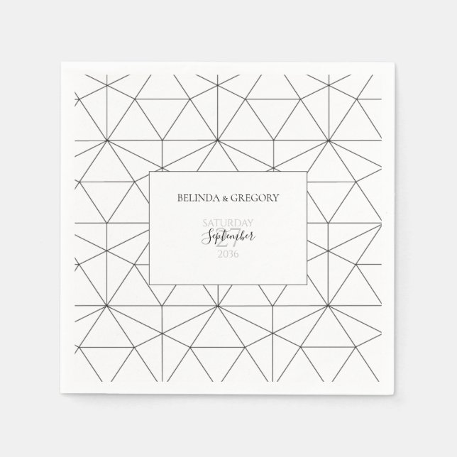 Elegant Geometric Pattern Wedding   Napkin (Front)