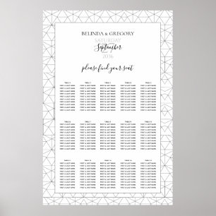 Elegant Geometric Pattern Wedding Seating Chart