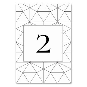 Elegant Geometric Pattern Wedding Table Number