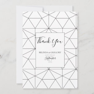 Elegant Geometric Pattern Wedding Thank You Card
