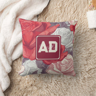 Elegant Geometric Rose Family Pillow