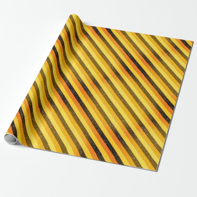 Elegant Geometric Striped Gold Wrapping Paper (Unrolled)