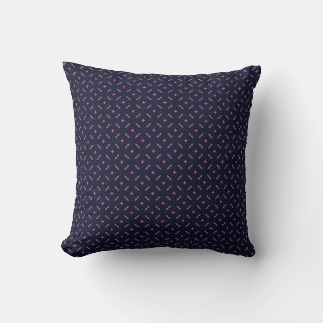 elegant geometrical deep blue  throw pillow (Front)