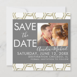 Elegant Geometrical Save the Date Photo   Card