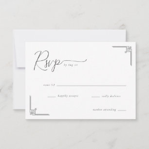 Élégant Géométrique Noir RSVP