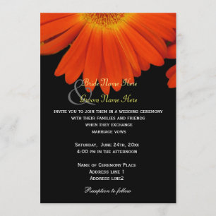 Elegant  gerbera daisy flowers wedding invitation