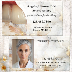 Elegant Geriatric Dentist  Appointment Card
