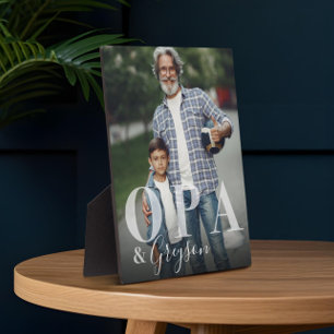 Elegant Gift for OPA & Grandchild Photo Keepsake Plaque