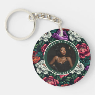 Elegant Gift Ideas For Men Floral Peonies Keychain