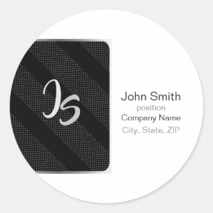 Elegant Gift with Personalize Silver Monogram Classic Round Sticker