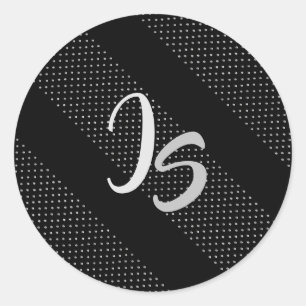 Elegant Gift with Personalize Silver Monogram Classic Round Sticker