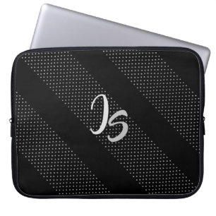 Elegant Gift with Personalize Silver Monogram Laptop Sleeve