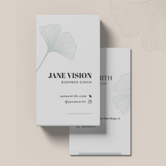 Elegant Ginkgo Leaf Minimalist Business Card