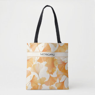 Elegant Ginkgo Leaves Personalized Tote Bag 🌿🍂