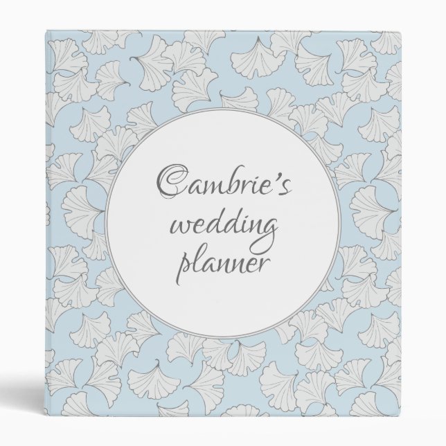 Elegant ginkgo leaves with custom background colou binder (Front)