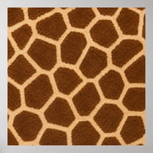 Elegant Giraffe Pattern Poster Safari Wall Design