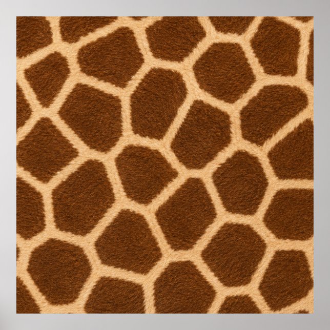 Elegant Giraffe Pattern Poster Safari Wall Design (Front)