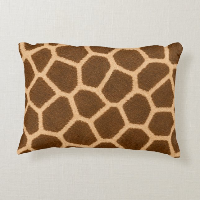 Elegant Giraffe Pattern Premium Quality Accent Pillow (Back)