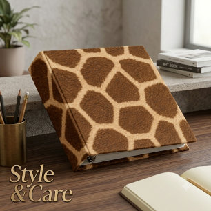 Elegant Giraffe Pattern Unique Stylish Binder