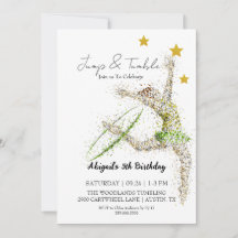 Elegant Girl Gymnastic invitation d'anniversaire