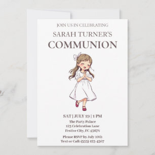 Elegant Girls First Communion Invitation