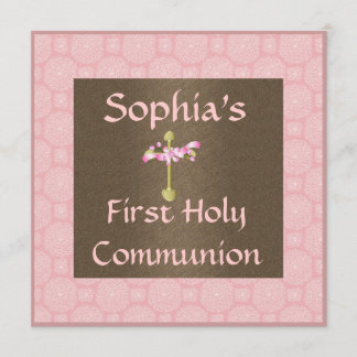 Elegant Girls First Holy Communion Invitation