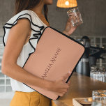 Elegant Girly Blush Pink & Dark Red Typography  Laptop Sleeve<br><div class="desc">An elegant, feminine laptop sleeve featuring blush pink and dark red typography. The sleeve has a soft blush pink background with stylish dark red text, creating a chic and modern look. The typography is sophisticated and refined, adding a personal touch to the design. This laptop sleeve offers protection for your...</div>