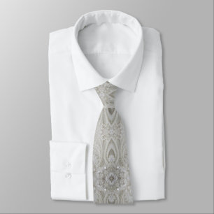 elegant girly chic gray cream beige white floral tie