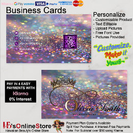 Elegant Girly Crown Colorful Glitter QR Code Business Card