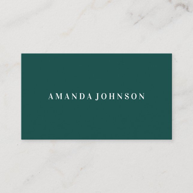 Elegant Girly Day Spa and Salon dark green Business Card (Front)