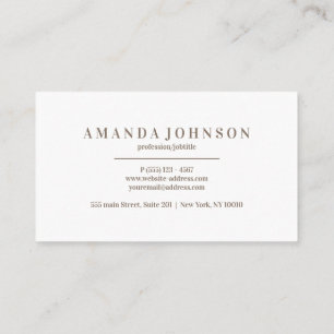 Elegant Girly Day Spa and Salon WHITE Business Card