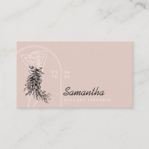 Elegant Girly Feminine Minimal Lingerie Fashion Business Card