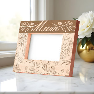 Elegant Girly Floral & Foliage Pattern Mum Etched Frames
