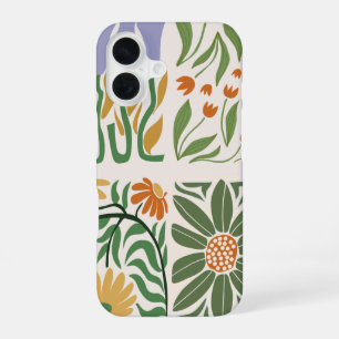 Elegant girly floral Green Pink Chic background iPhone 16 Case