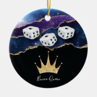 Elegant Girly Glitter Bunco Dice Queen