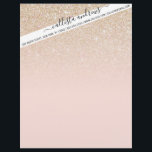 Elegant Girly Gold Rose Pink Glitter Ombre Letterhead<br><div class="desc">This elegant and chic design is perfect for the trendy and stylish woman. It features a faux printed rose pink and gold glitter and colour ombre gradient. It's modern, pretty, simple, and cute! ***IMPORTANT DESIGN NOTE: For any custom design request such as matching product requests, colour changes, placement changes, or...</div>