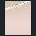 Elegant Girly Gold Rose Pink Glitter Ombre Letterhead<br><div class="desc">This elegant and chic design is perfect for the trendy and stylish woman. It features a faux printed rose pink and gold glitter and colour ombre gradient. It's modern, pretty, simple, and cute! ***IMPORTANT DESIGN NOTE: For any custom design request such as matching product requests, colour changes, placement changes, or...</div>
