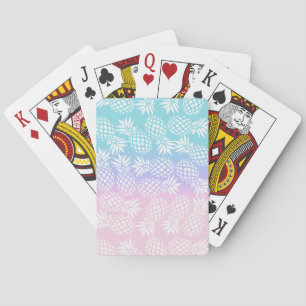 Elegant Girly Gradient Pineapple Pattern Colourful Playing Cards