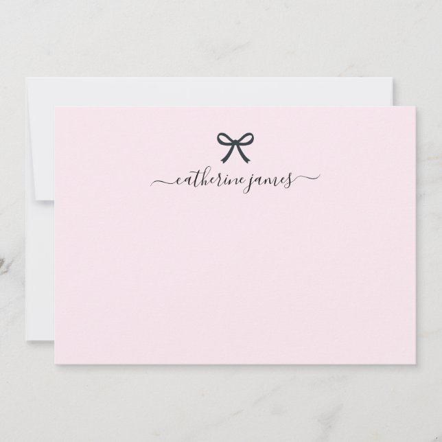 Elegant Girly Monogram Name Script Cute Blush Pink Card (Front)