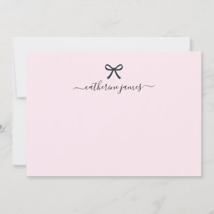 Elegant Girly Monogram Name Script Cute Blush Pink Card