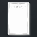 Elegant Girly Monogram Signature Black White Post-it Notes<br><div class="desc">Modern, Girly, Chic Elegant Signature Script Black and White Name Notes. It featuring a swirly hand lettered monogram/full name swash tail font script template and simple double (2) thin line border (frame). Easy to customize add your name. Perfect for girlfriend, mother, entrepreneur, business professional, office and teachers for any occasion....</div>